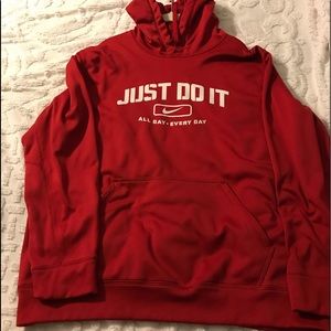 Nike Just Do It Therma Fit Red Hoodie Size: XL